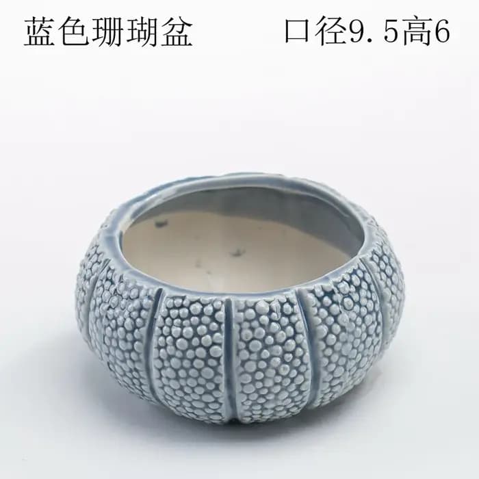 1 pièce Pot de fleurs en porcelaine bleue, style européen, motif poisson, pour plantes succulentes, mini bonsaïs, cactus, décoration de balcon et jardin domestique