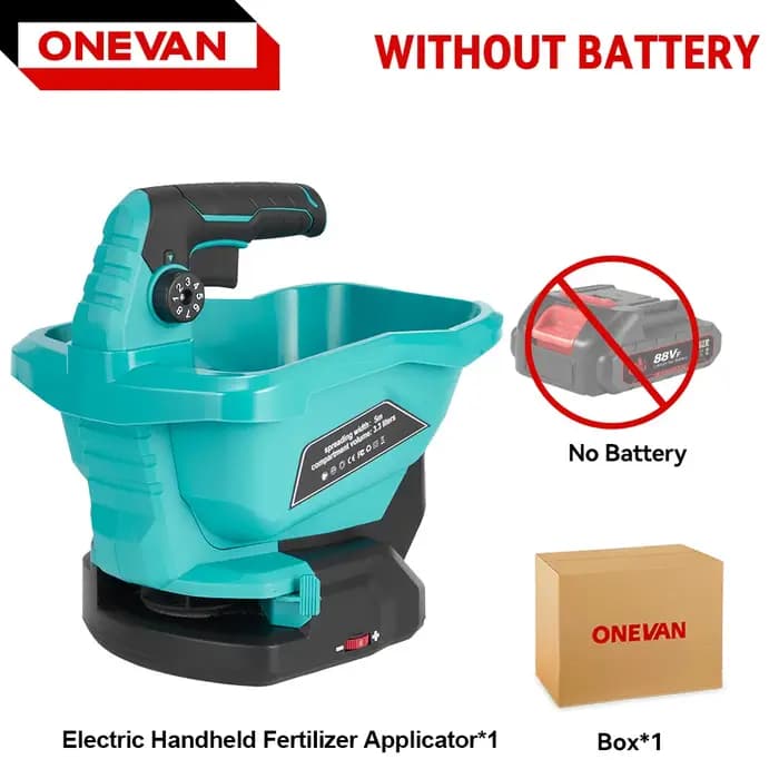 ONEVAN Épandeur d'engrais électrique 6 vitesses
