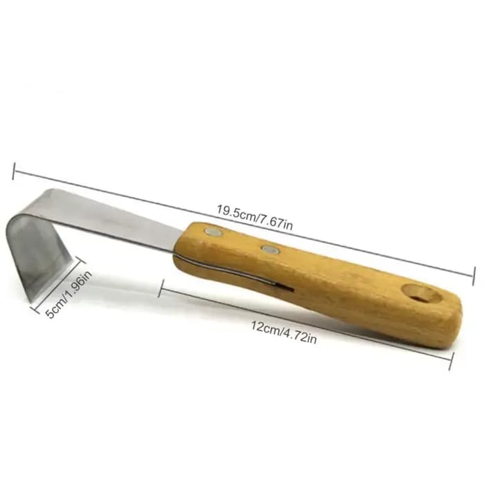 Grattoir à écorce d'arbre spécial, outil multifonctionnel et durable pour enlever l'écorce, manche en bois, écorceur lisse pour patio, pelouse, jardin