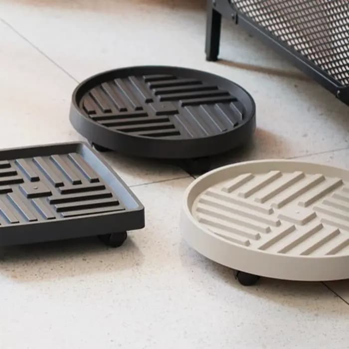 Plateaux de support de Pot de fleur mobiles, plateau de Pot de fleurs multifonctionnel en plastique,