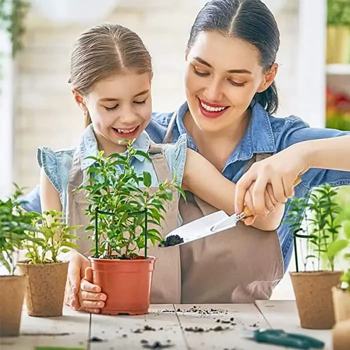 Cage de Support pour plantes de jardin, Support de fleurs en plastique demi-cercle, tige de fixation