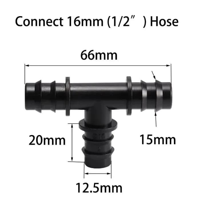 Connecteurs en T barbelé pour tuyau d'irrigation de jardin, système d'arrosage Joendocering, pièces