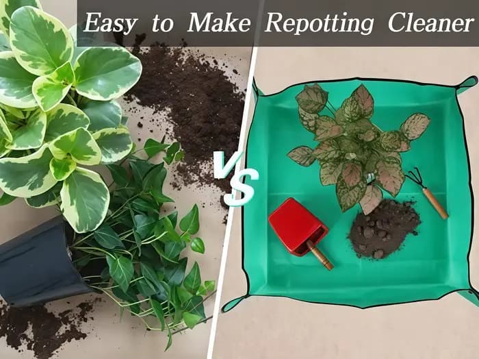 Tapis de repotage pliable et imperméable pour plantes