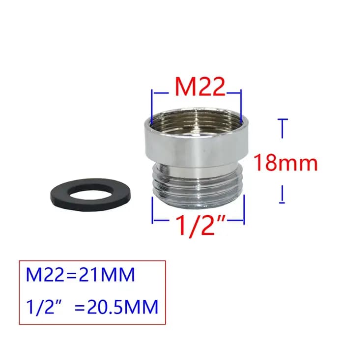 Connecteur de filetage en laiton 1/2 "mâle à M22 M24 M20, pour salle de bains, adaptateur de robinet