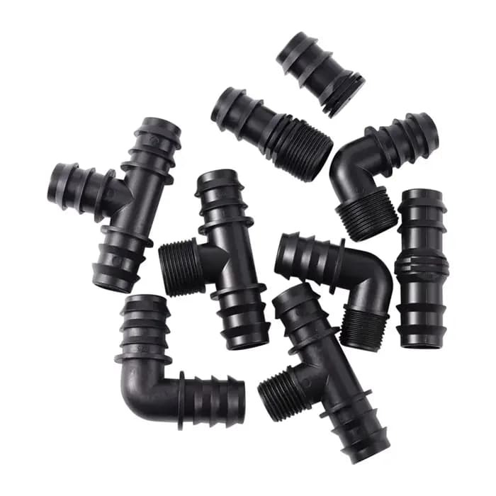 Connecteur de tuyau barbelé à filetage mâle, coude en T, extrémité droite, joint de prise, adaptateu
