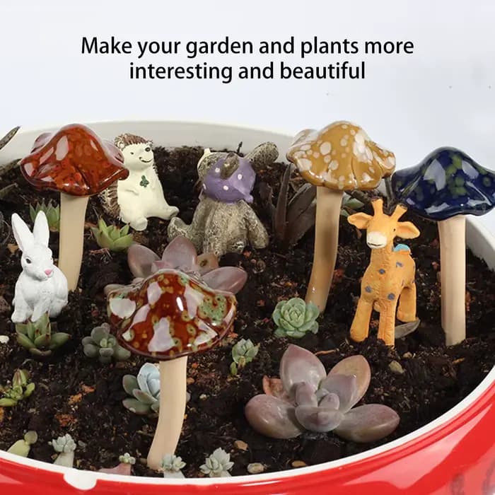 Statues de Toadstool, mélange de couleurs, ornements de jardin, sculptures de champignons miniatures