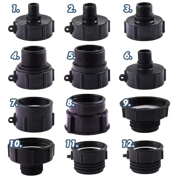Adaptateur convertisseur de réservoir d'eau IBC 1/2 "3/4" 1 "1.5" 2 "3" 4 ", filetage fin x grossier