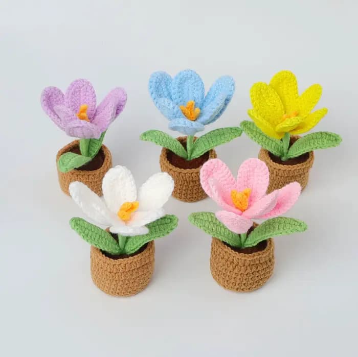 Tulipe Crochet fleurs Pot mignon tricot fleur créative