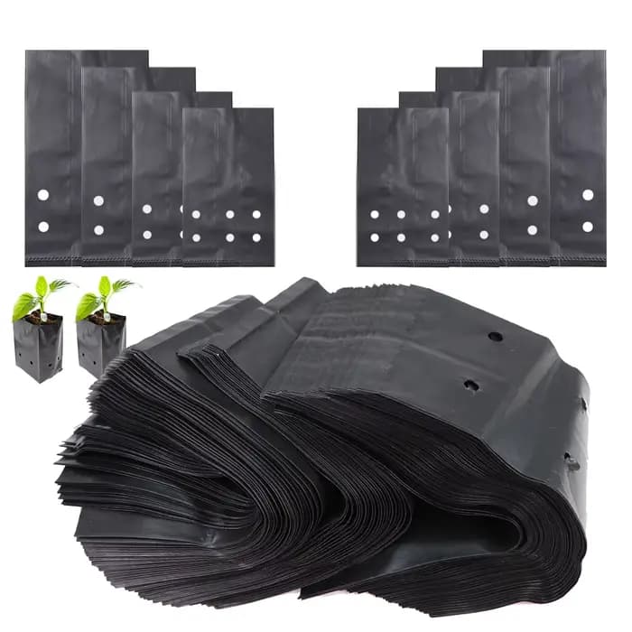 Sac de culture de plantes en PE noir, 100 pièces, épais, respirant, pour jardin, Agriculture, serre,