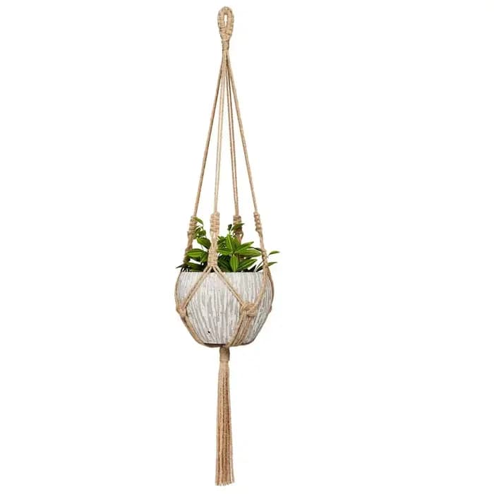 Cintre pour plantes en macramé, panier de jardinière suspendu d'intérieur, corde en coton tissée, Po