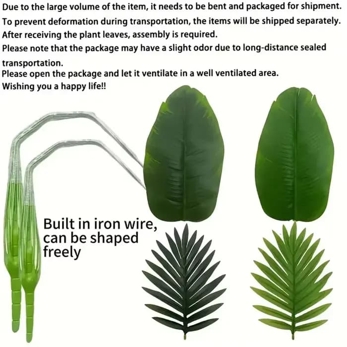 Palmier Monstera artificiel réaliste en plastique vert pour la maison