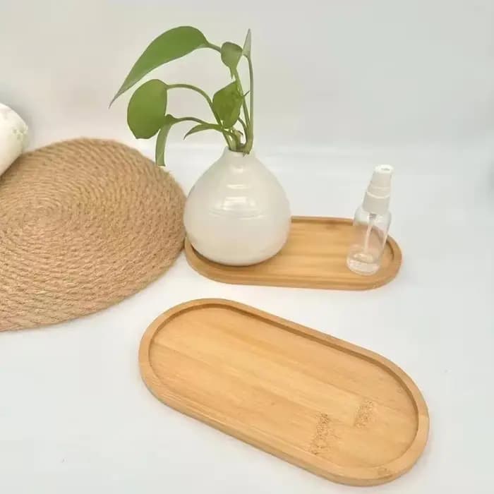 Plateau de rangement en bambou pour la maison, rangement pour bijoux et tasses à thé, dessous de verre en polymère, pour la cuisine, T1