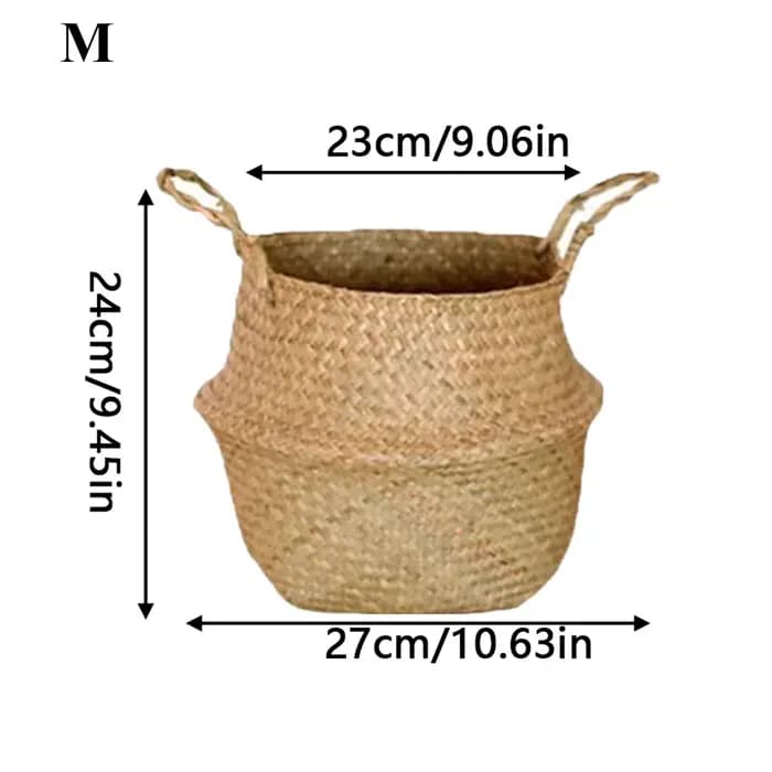 Panier à plantes avec poignées, panier en osier, Pot de rangement, Pot de fleur suspendu en rotin, décoration de maison pour le linge