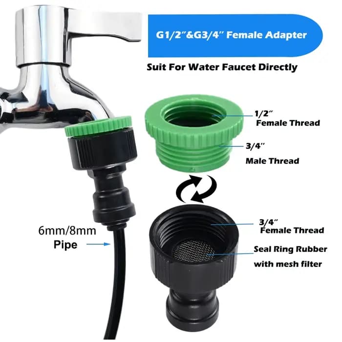 /2 ''3/4" femelle BSP jardin tuyau d'entrée d'eau rapide connecteur de robinet adaptateur de raccord