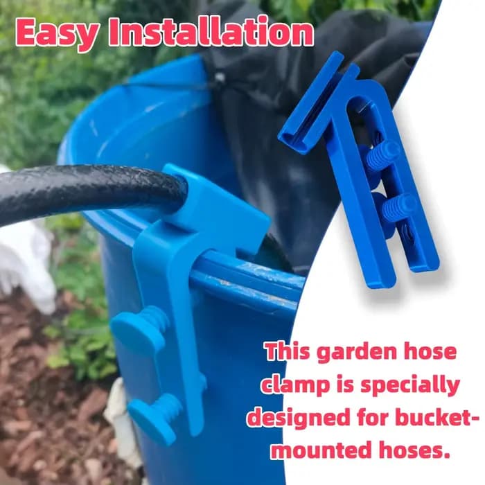 Clip de fixation pour seau et tuyau d'arrosage, un accessoire pratique conçu spécifiquement pour l'arrosage du jardin, libérant les mains
