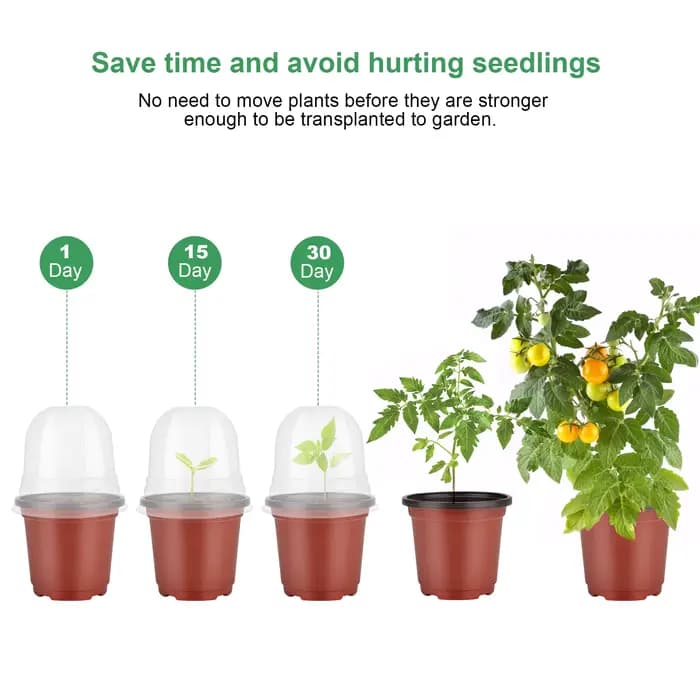 Pots de pépinière pour plantes avec dôme d'humidité, 20 ensembles de Pots de pépinière souples de 4