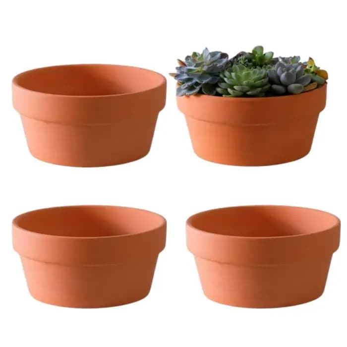 Pots de fleurs en terre cuite 4.5 "x 2.3", 4 pièces, jardinière en argile et poterie avec trou de Dr