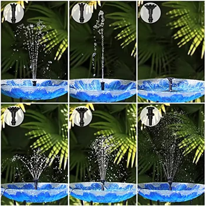 Fontaine solaire 3.5W avec panneau solaire, pompe à tuyau d'eau 4,9 pieds pour bain d'oiseaux, décor