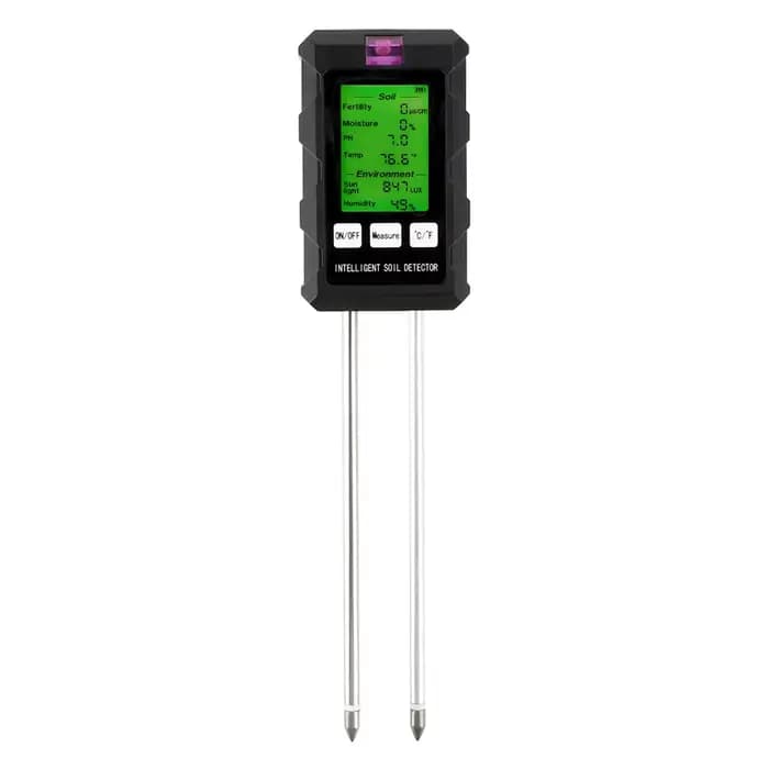 Testeur de sol numérique 6 en 1, détecteur multifonctionnel de pH du sol, humidité, fertilité, pH, t