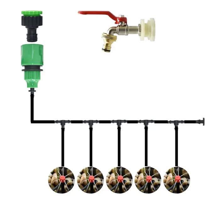 Système d'irrigation goutte-à-goutte, Kit d'arrosage automatique, minuterie d'irrigation, tuyau d'ar
