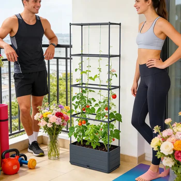 Support de culture vertical pour tomates