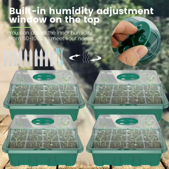 Mini serre intérieure à 12 compartiments, 4 pièces, serre de Propagation, boîte de pépinière avec év