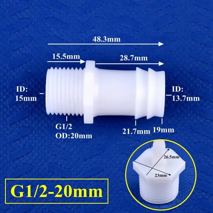 5 ~ 200 pièces G1/2 filetage mâle à 4 ~ 20mm PE pagode connecteur Direct réservoir d'aquarium adaptateur de pompe