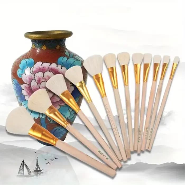 12 pièces poterie Art laine brosse pour céramique glaçure/peinture coloriage aquarelle peinture acrylique artisanat