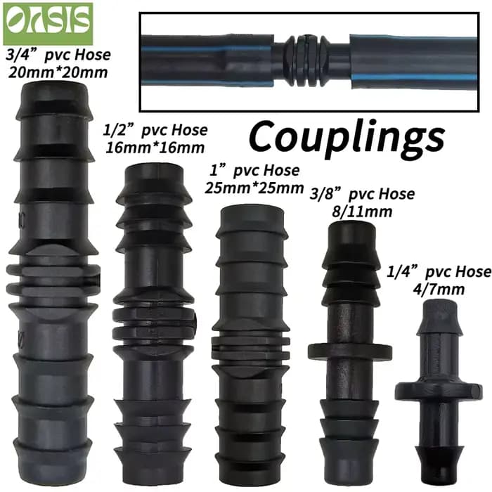 OASIS 1/4 ''3/8'' 3/4 ''1'' connecteur de couplage barbelé d'eau de jardin DN16 DN20 DN25 adaptateur