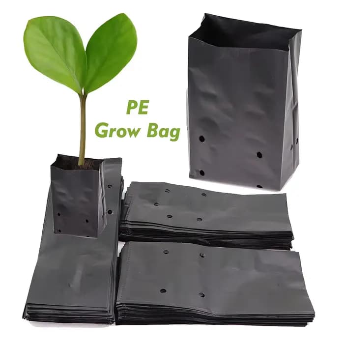Sac de plantation de semis PE épais, Pot de culture de plantes de pépinière respirant noir pour jard