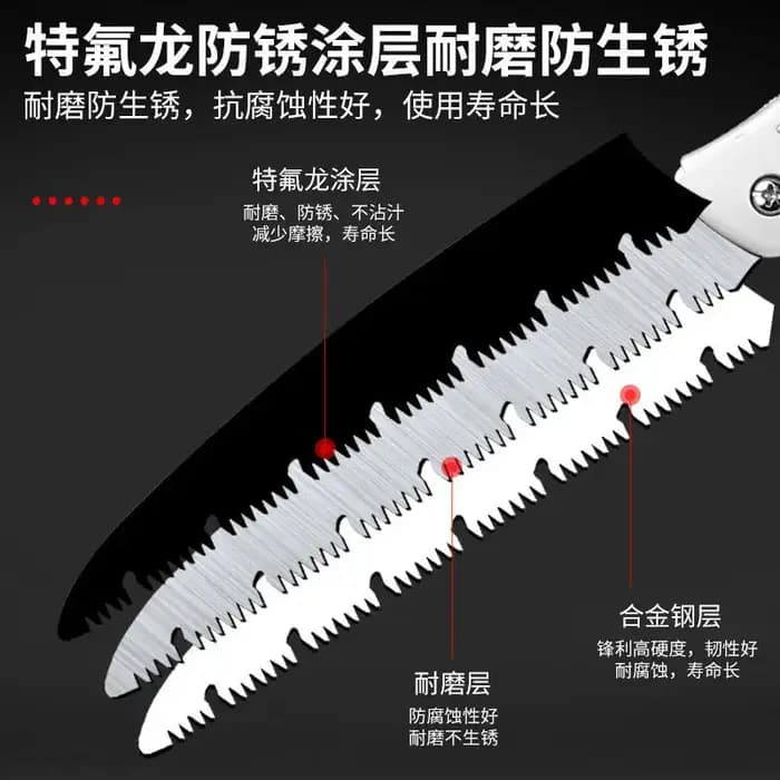 Scie pliante domestique japonaise en acier au manganèse, antirouille, scie à métaux à main, arbre, p