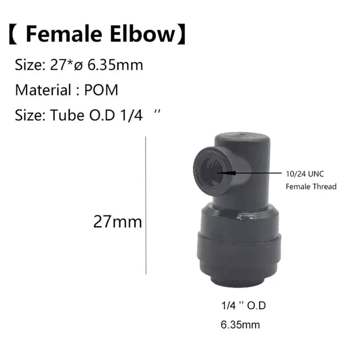1/4 pousser pour connecter le système de brumisation de jardin extérieur Joint raccord en T coude co