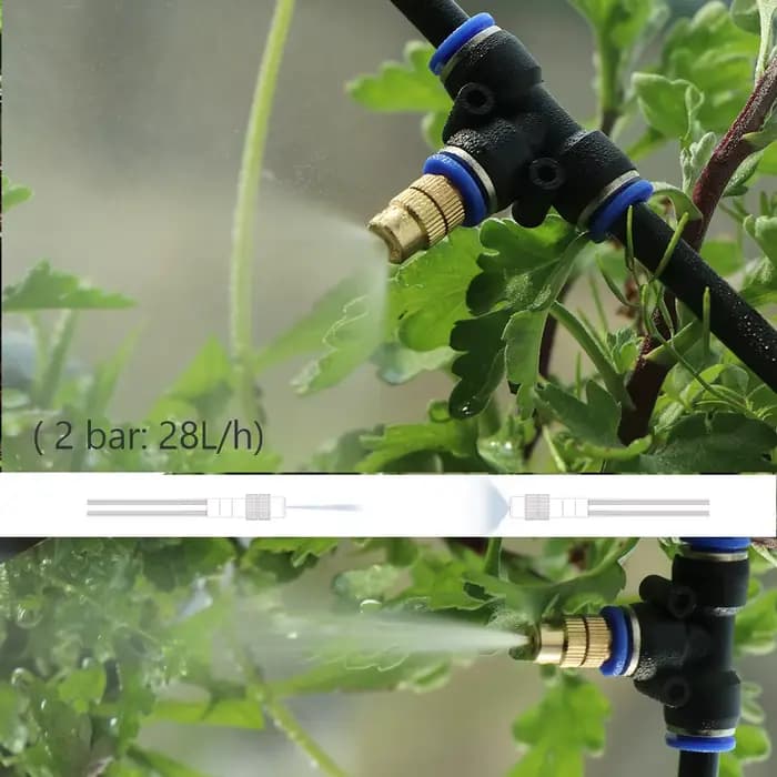 Kit d'atomiseur à buse en laiton réglable pour jardin extérieur 30-5M, tuyau de 5/8mm, nébulisation,