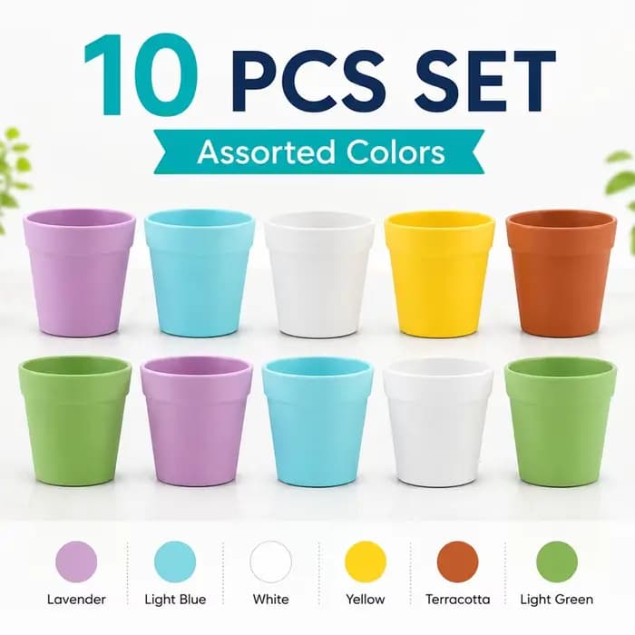 10 pots de fleurs miniatures ronds en plastique pour plantes succulentes
