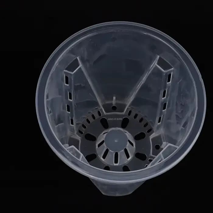 Pot de fleur transparent avec contrôle des racines