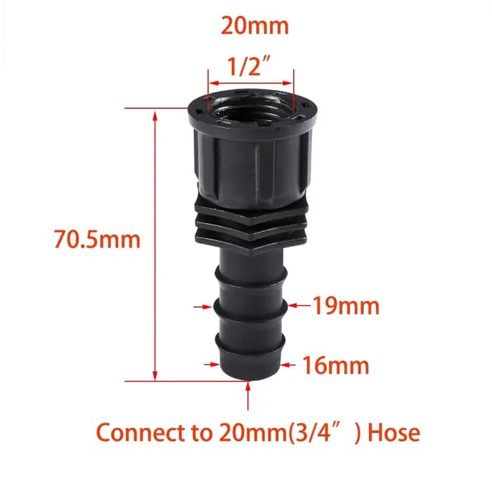 Filetage mâle femelle 1/2 3/4 à 1/2 3/4 1 pouce
