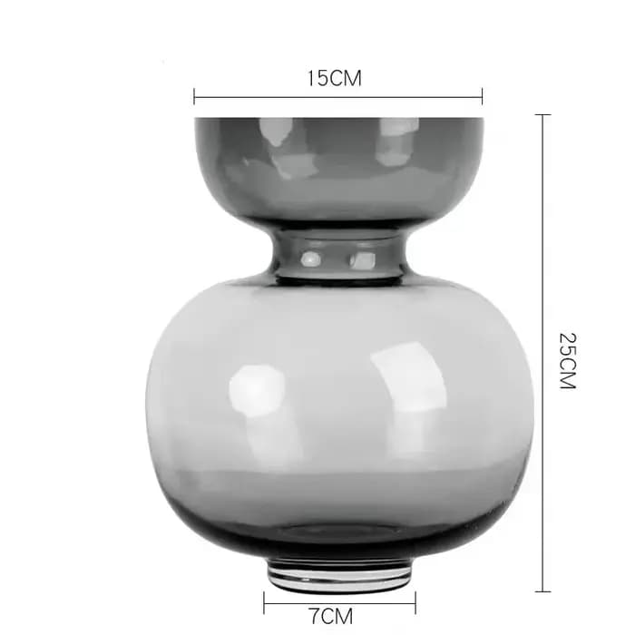 Vase en verre rond vert pour fleurs