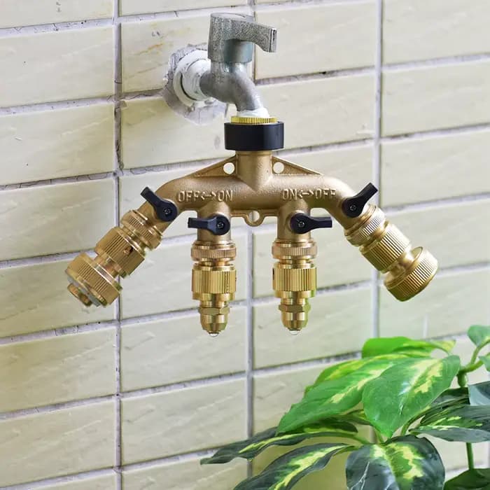 Mathiateur de tuyau d'arrosage en laiton à 3/4 voies, robinet de jardin, connecteur d'arrosage de ty