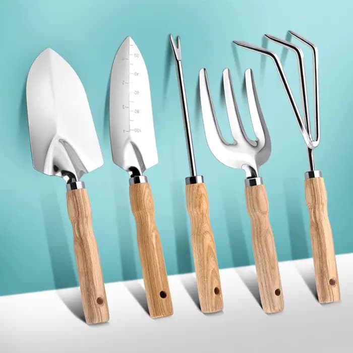 Ensemble d'outils de jardinage professionnels 5 pièces en acier inoxydable