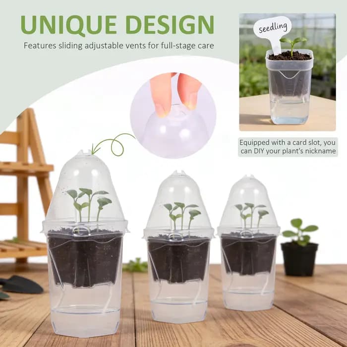 Pot de fleurs auto-arrosant en plastique transparent de 7 pouces