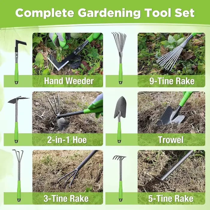 Ensemble d'outils de jardinage légers et robustes