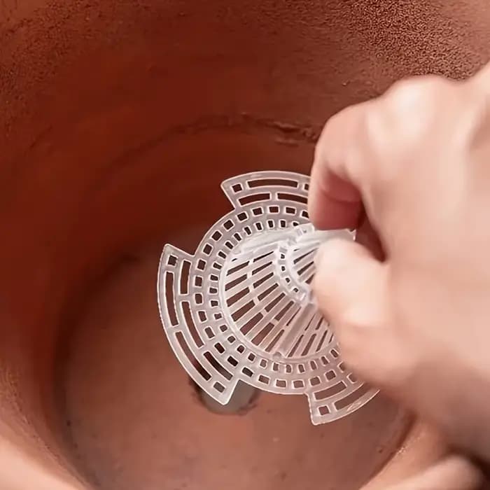 15 filtres de fond de pot de fleurs en forme de cône, grille respirante anti-pourriture pour racines
