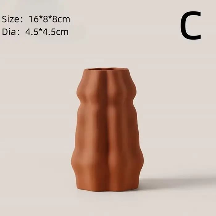 Vase creux circulaire, pot de fleur de beignets en céramique