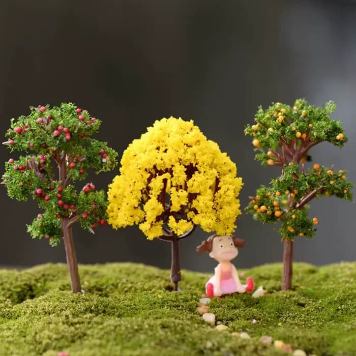 Mini ornements de jardin en résine, 1 pièce, Figurine d'arbre Miniature, Pot de plante artisanal, fourniture de décoration de jardin féerique