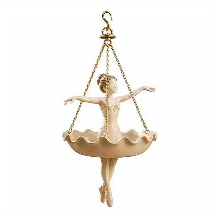 Lot de 3 pots suspendus en résine, motif ballerine élégante et artistique, pour plantes grimpantes e