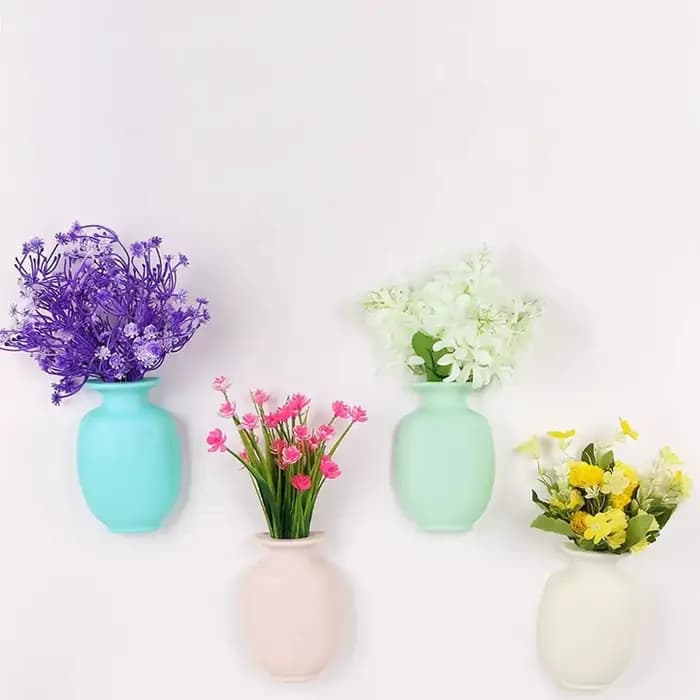 1pc, Vase mural auto-adhésif Pot de fleur suspendu décoratif réutilisable
