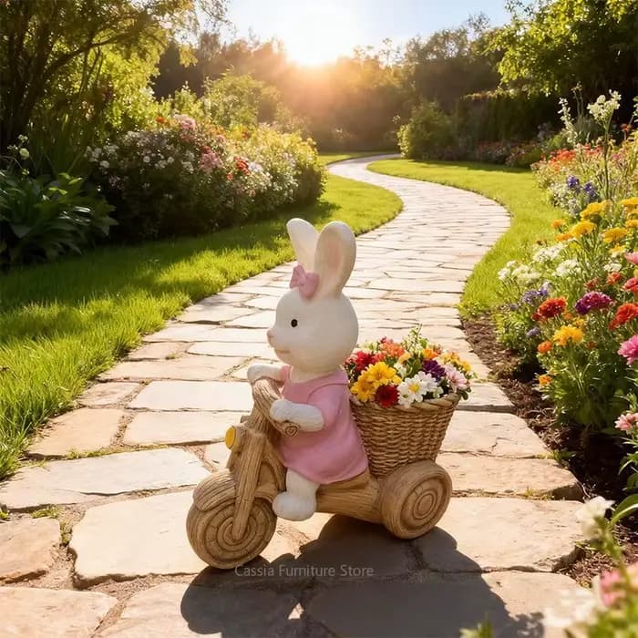 Pot de fleurs en forme de lapin pour jardin