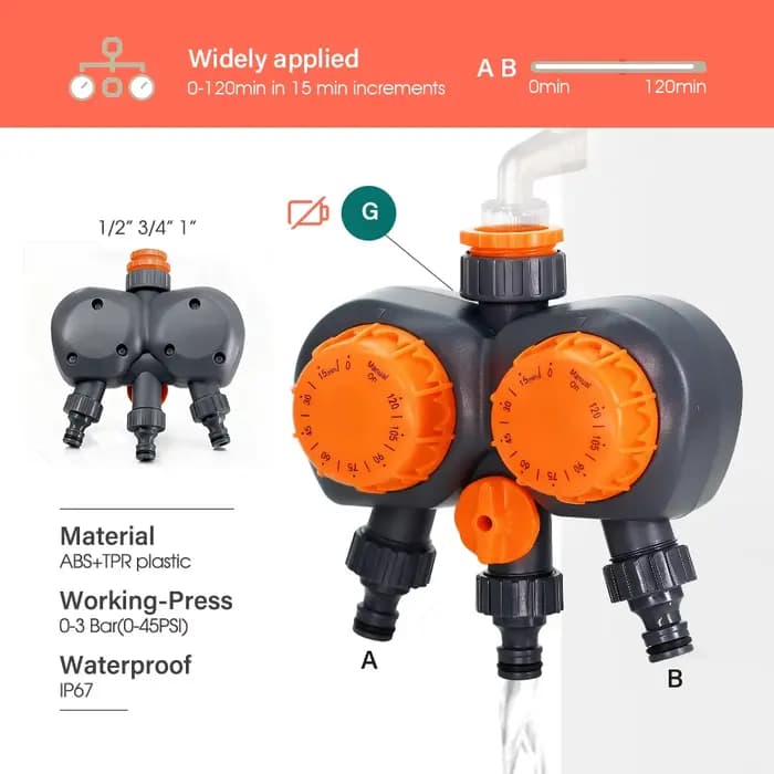 Minuteries automatiques à robinet à bille avec écran LCD d'eau, contrôleur électronique, système d'é