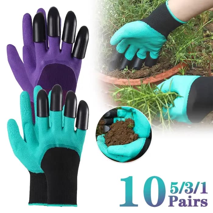 1-10 paires de gants de jardinage avec griffes