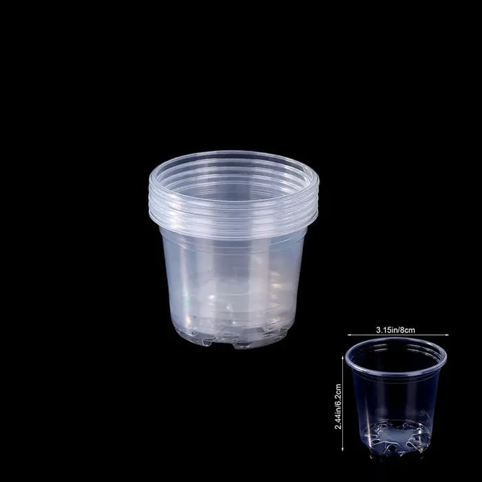 Pots de semis 5 pièces 3/3.5/4/5/6 pouces serre Pot de fleurs en plastique Transparent trou de Drainage Pot respirant Pot de fleur de pépinière